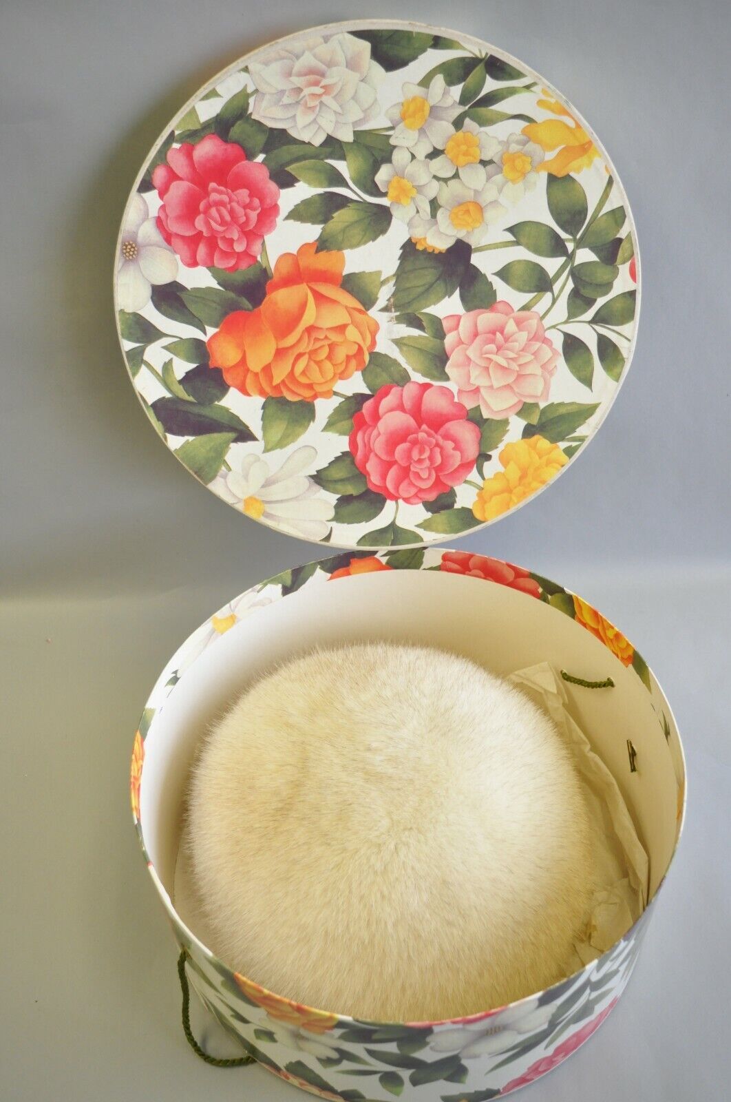 Vintage Don Anderson White Fox Fur Winter Women's Fashion Church Hat