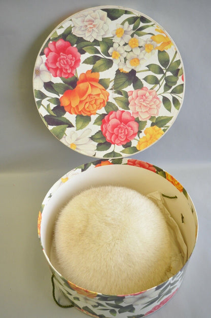 Vintage Don Anderson White Fox Fur Winter Women's Fashion Church Hat