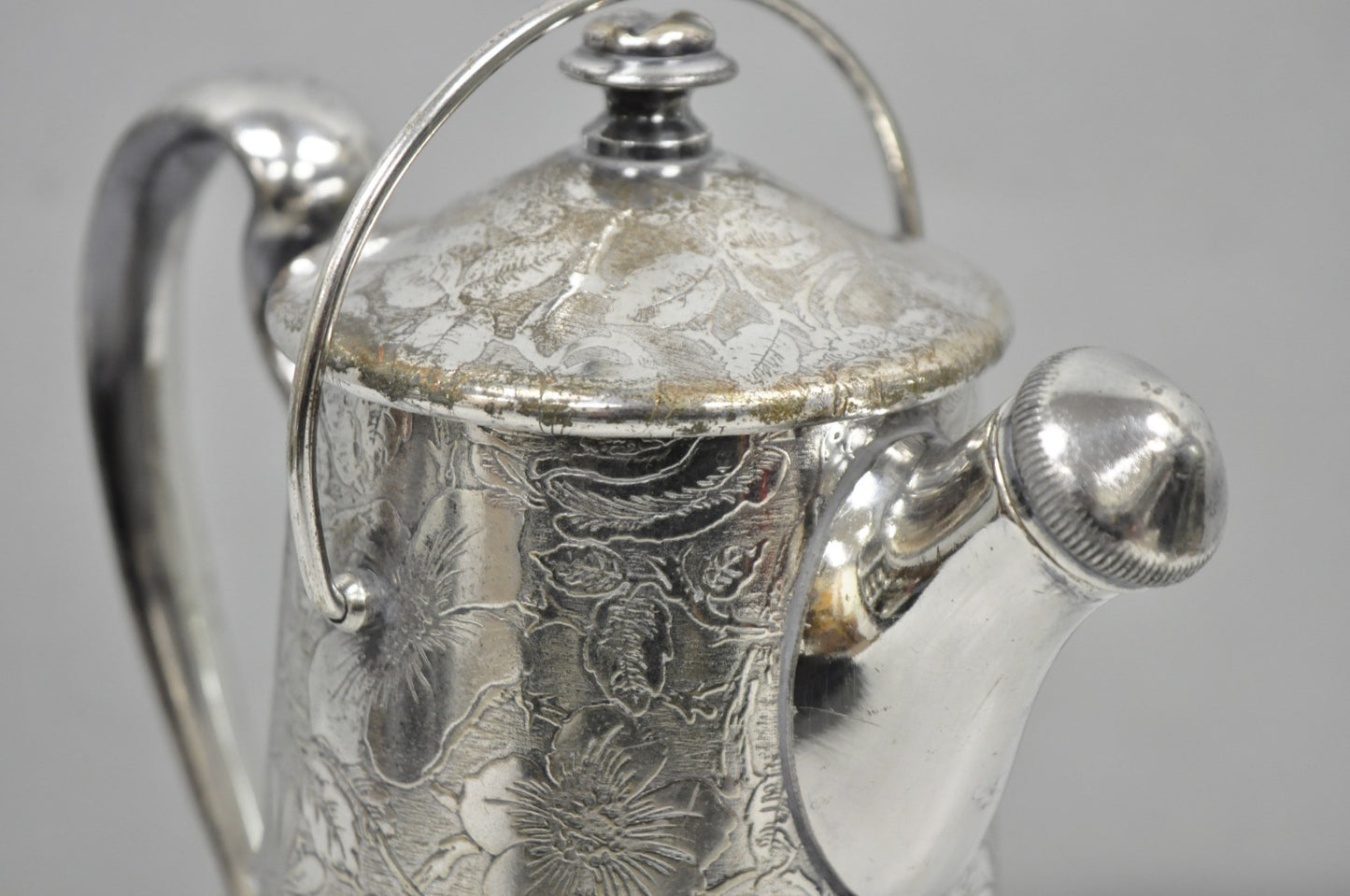 Antique Silver Plated Martini Shaker Pitcher "Tapestry" by Weidlich Brothers