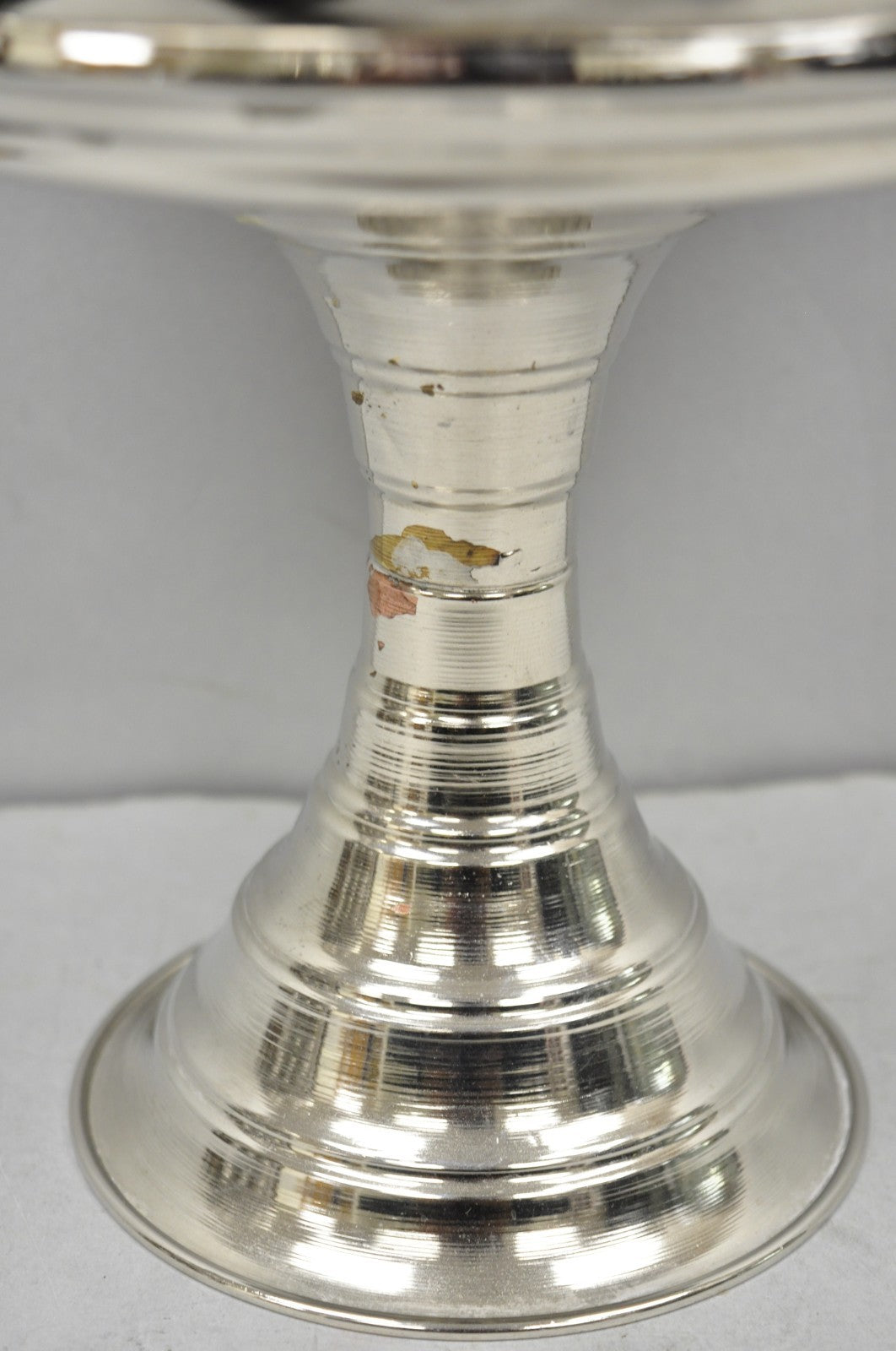 Vintage Hollywood Regency Style Silver Plated "Crown" Pedestal Candy Dish Bowl