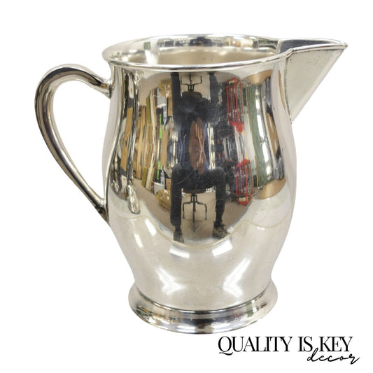 Vintage English Victorian Silver Plated Bulbous Form Water Pitcher