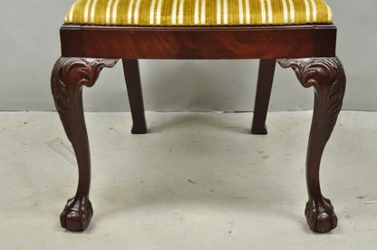 John Stuart Chippendale Carved Mahogany Ball and Claw Dining Chairs - Set of 4