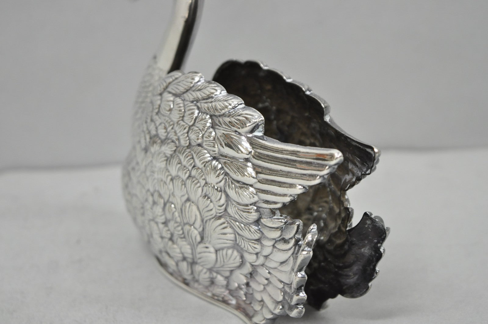 Vintage Art Nouveau Godinger Italy Silver Plated Swan Bird Napkin Letter Holder