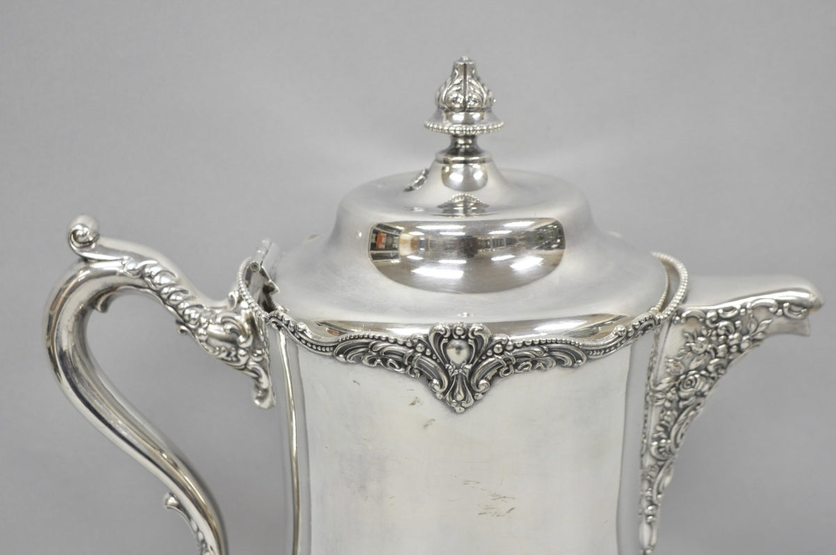 Antique Derby Silver English Victorian Silver Plated Large Warm Water Pitcher