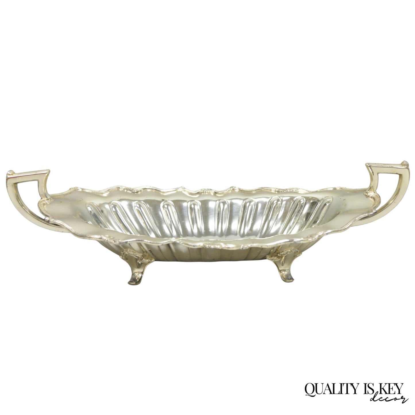 Vintage FB Rogers Victorian Silver Plated Scalloped Centerpiece Fruit Bowl