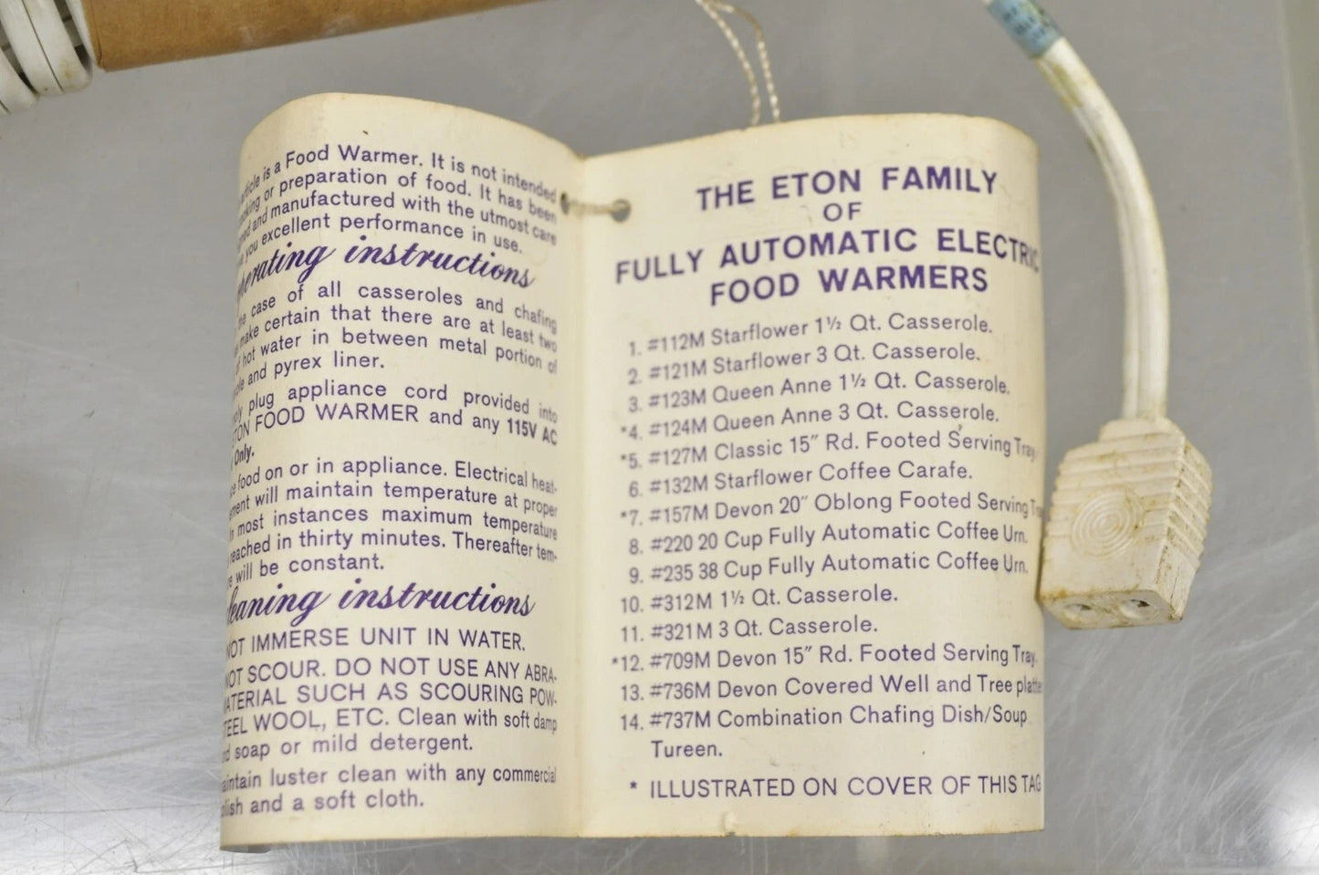 Vintage Eton Dolphin Handle Clam Shell Silver Plated Electrified Serving Warmer