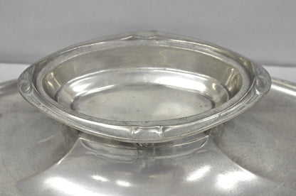 Antique Kayserzinn 4640 German Art Nouveau Pewter Metal Serving Platter w Birds