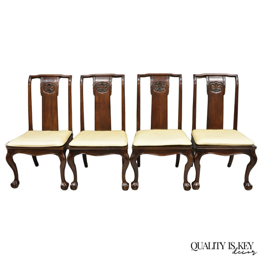 Vintage Drexel Heritage Oriental Ming Treasures Mahogany Dining Chair - Set of 4