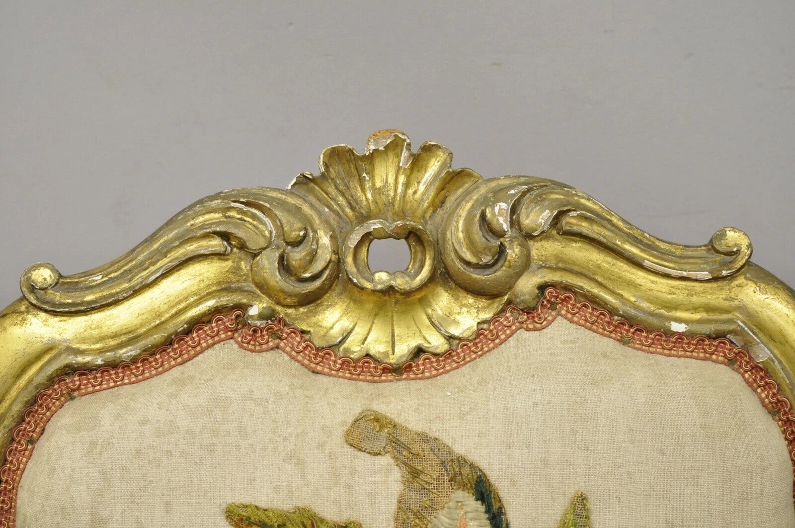 Antique Victorian Gold Giltwood Rococo Parlor Slipper Lounge Chairs - a Pair