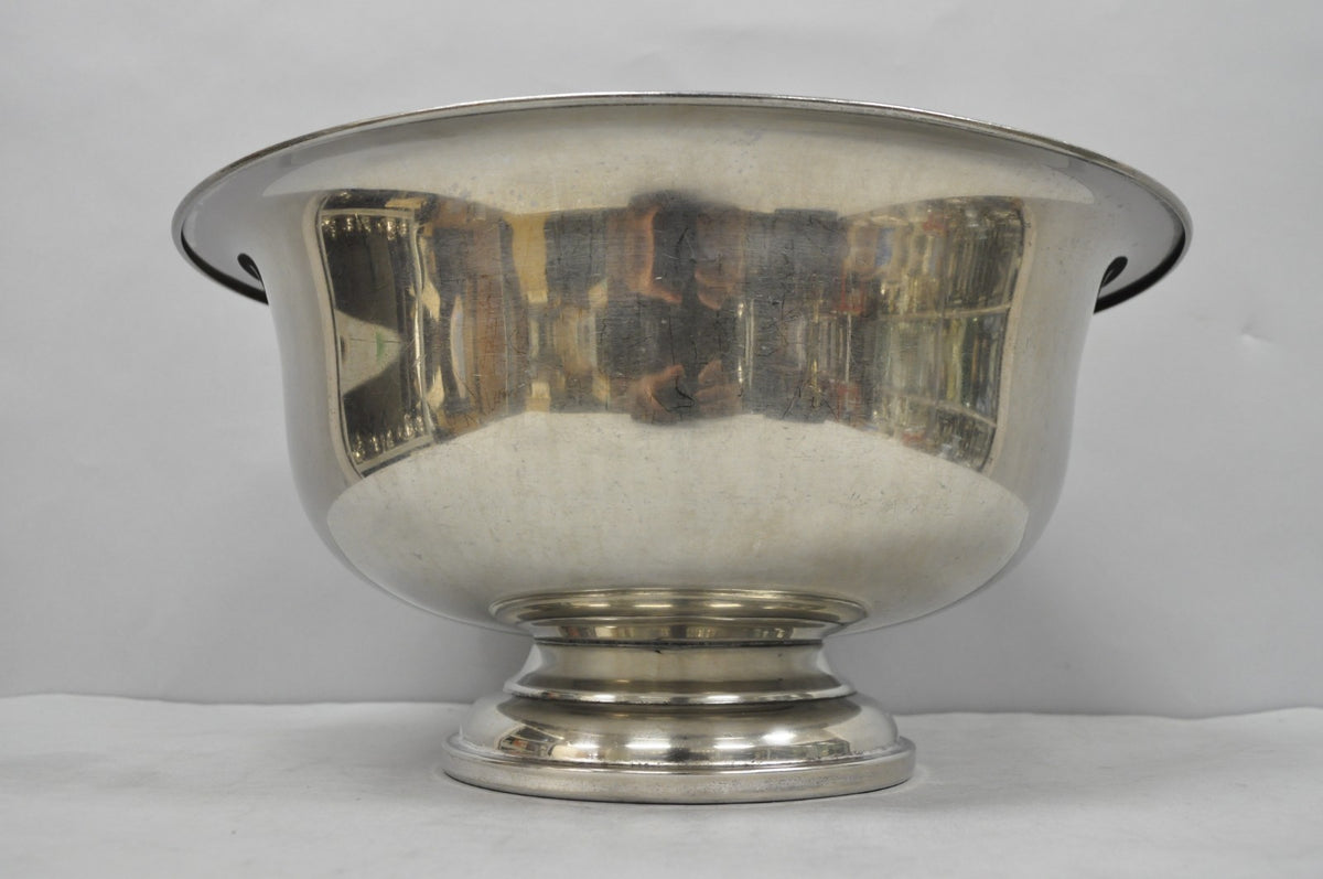 Vintage Modern Stainless Steel Metal Punchbowl Champagne Wine Chiller Ice Bucket