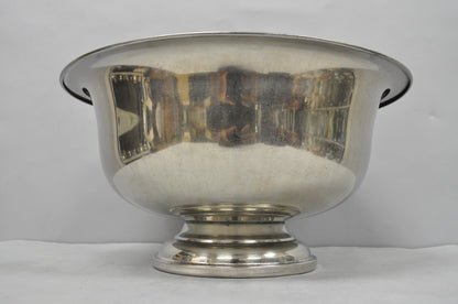 Vintage Modern Stainless Steel Metal Punchbowl Champagne Wine Chiller Ice Bucket