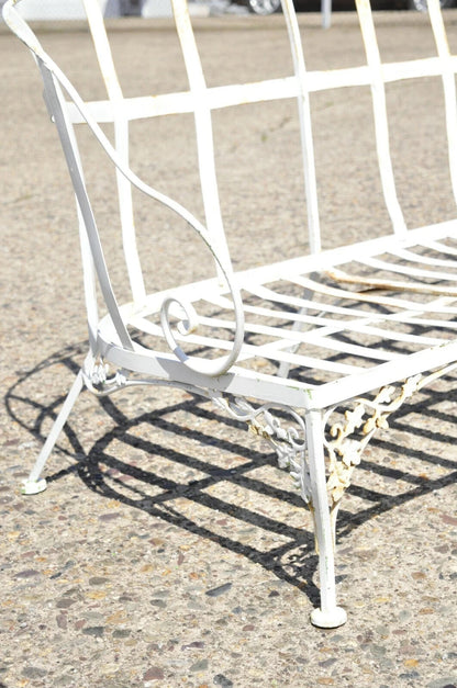 Vintage Woodard Chantilly Rose Wrought Iron 3 Seat Garden Patio Sunroom Sofa