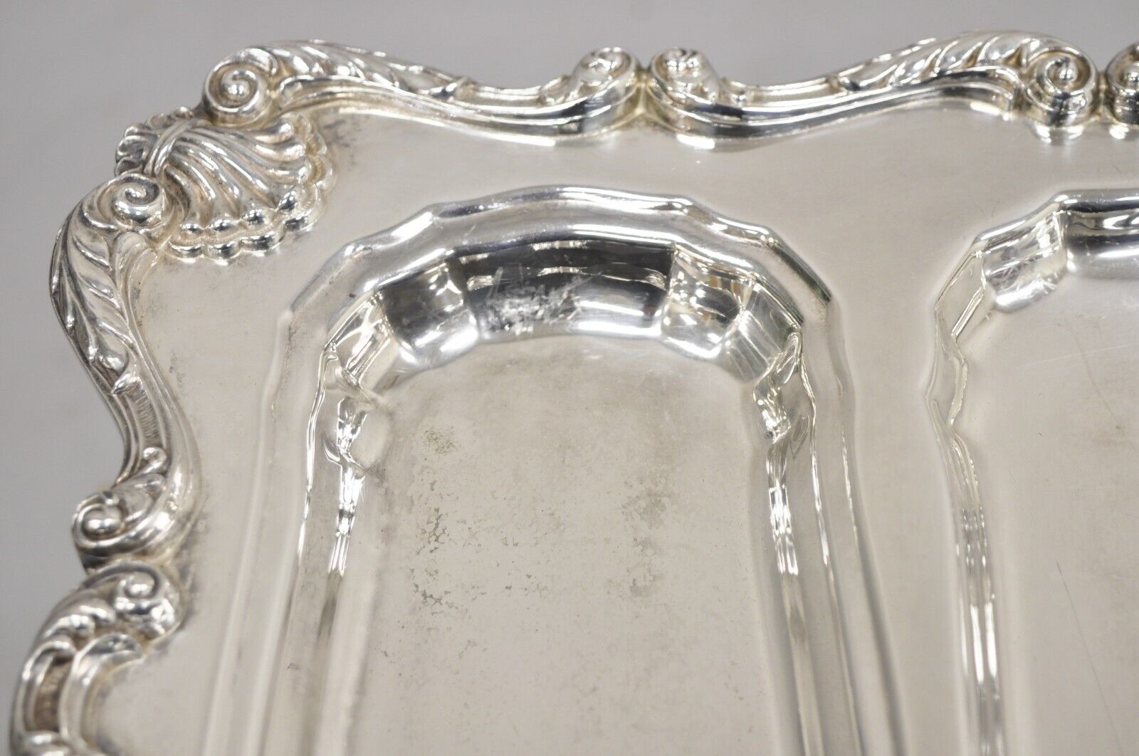 English Silver Mfg Co Victorian Silver Plated Meat Cutlery Serving Platter Tray