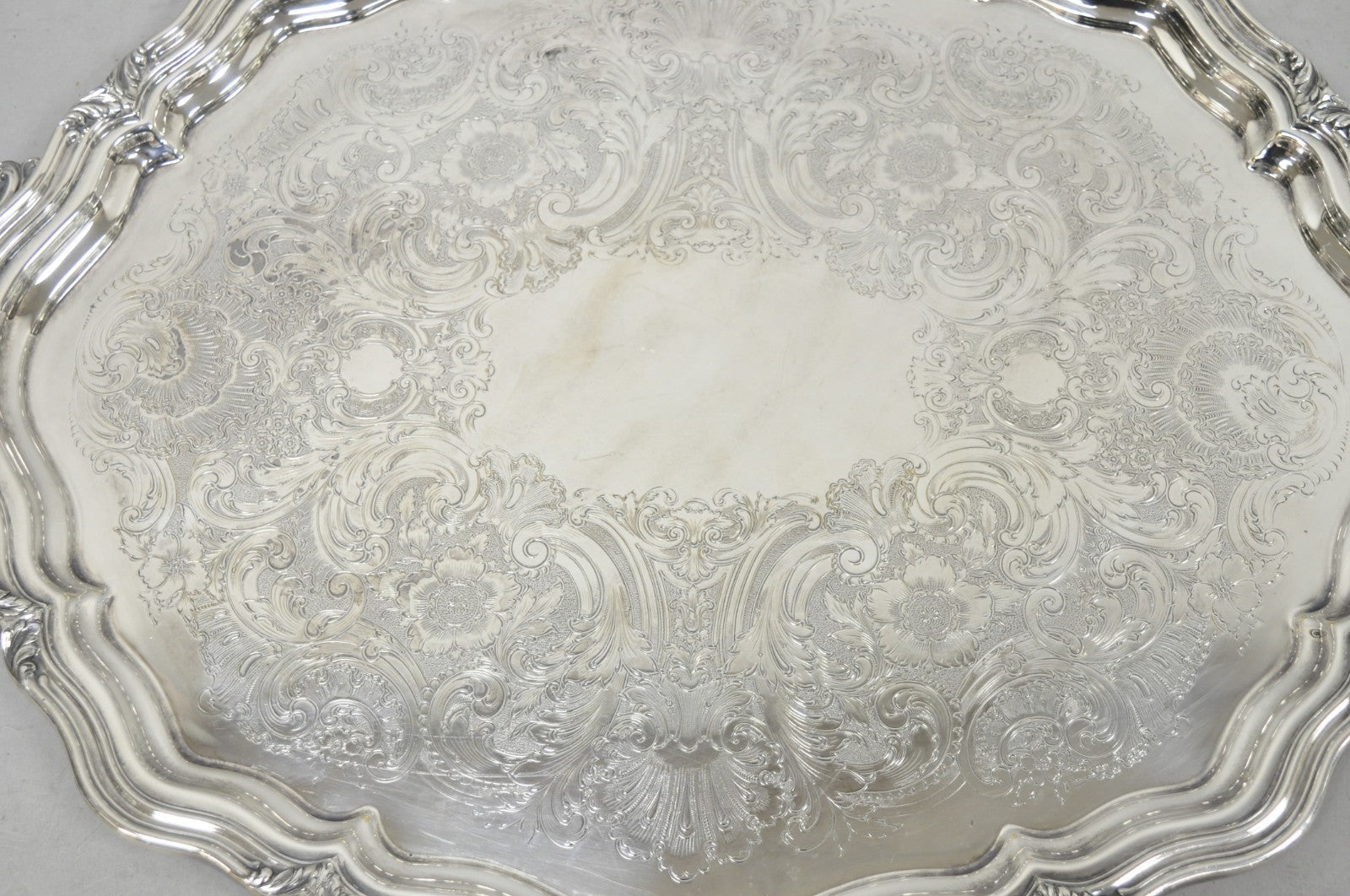 Antique Reed & Barton Winthrop Silver Plated Victorian Bar Serving Platter Tray