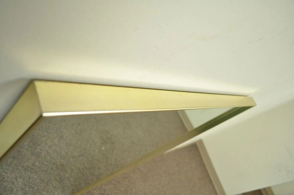 Vintage Mid Century Modern Paul McCobb Style Brass Tone Beveled Glass Mirror