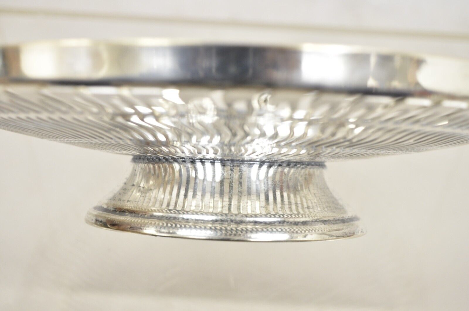 Apollo Sheffield USA Silver Plated Nickel Silver Reticulated Basket w Handle