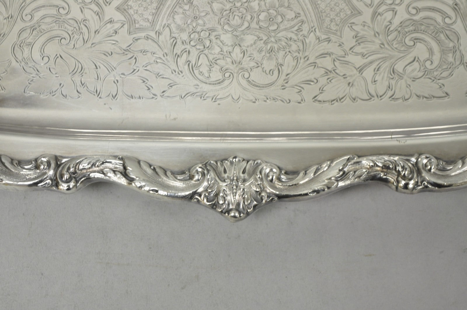 Vintage Poole EPCA Sevenoaks 650 Large Silver Plated Serving Platter Bar Tray B