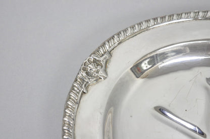 Vintage English Sheffield Silver Plated Meat Cutlery Oval Serving Platter Tray