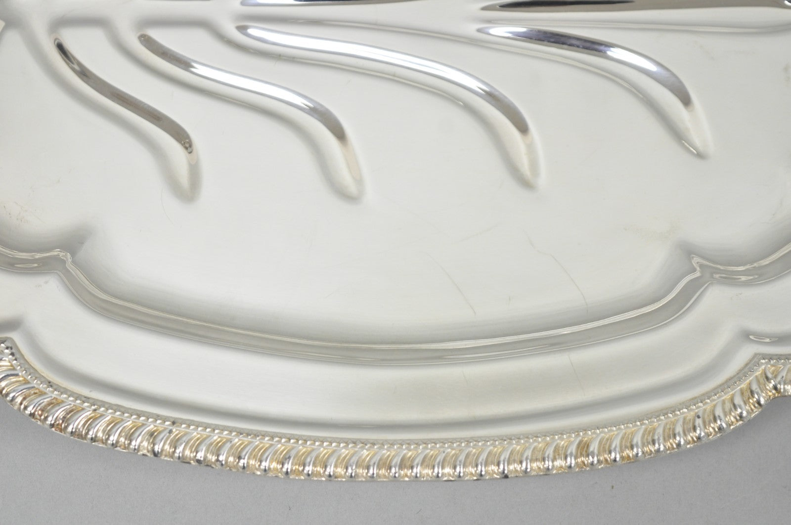 Vintage English Regency Silver Plated Meat Cutlery Serving Platter Tray by LB