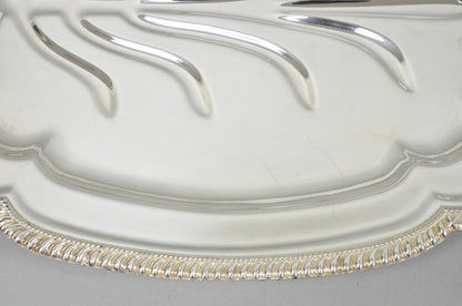 Vintage English Regency Silver Plated Meat Cutlery Serving Platter Tray by LB