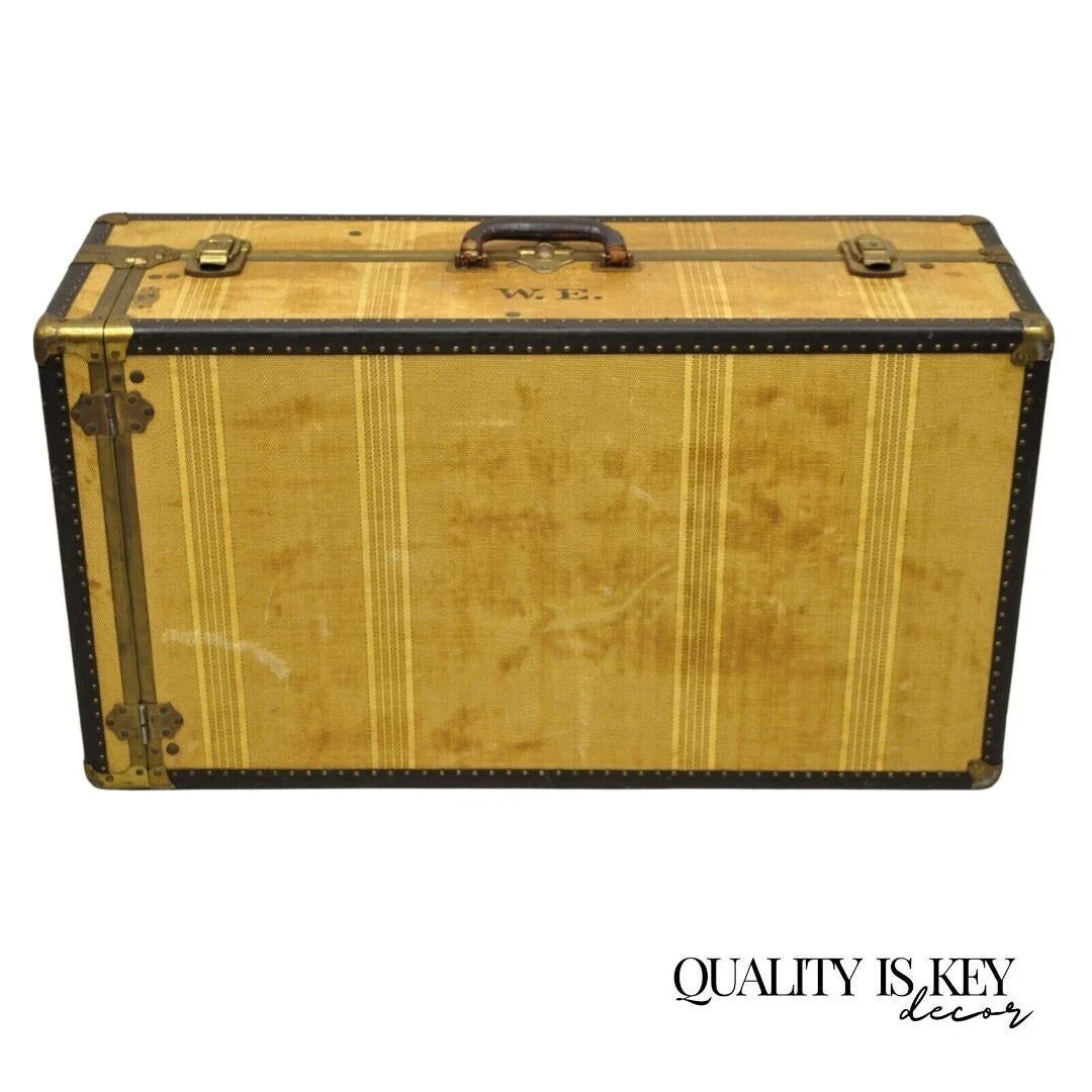 Antique Overland Trunk Wardrobe Fitted Steamer Trunk Hard Luggage Closet