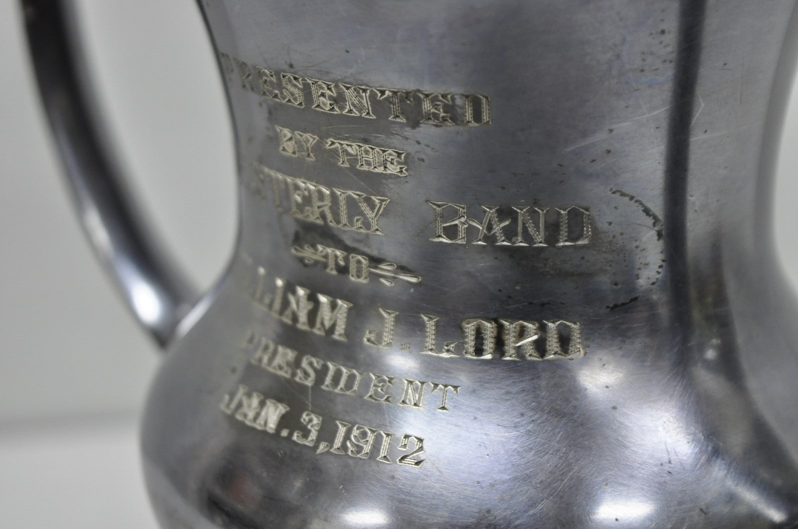 Antique Victorian Silver Plated Trophy Loving Cup Award "Westerly Band, 1912"