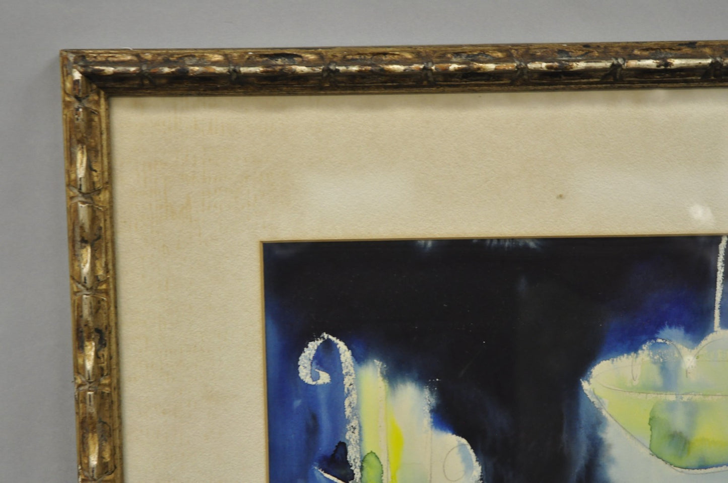 Itzhak Nesher (Austrian Israeli b 1929) "String Group" Judaica Watercolor Signed