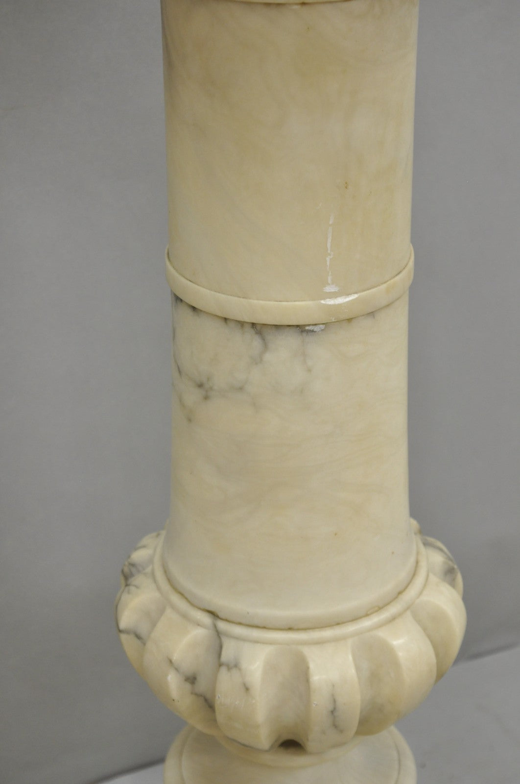 Antique Italian Classical Carved Marble Column Empire Pedestal Bust Stand