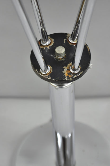 Vintage Mid Century Modern Chrome Space Age 5 Light Sculptural Table Lamp