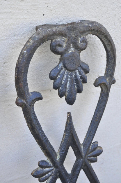 Antique Victorian Cast Iron Gate Supports Architectural Elements - a Pair
