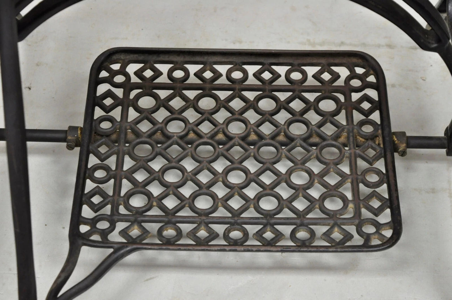 Antique Black Cast Iron Treadle Sewing Machine Table Base by New Home
