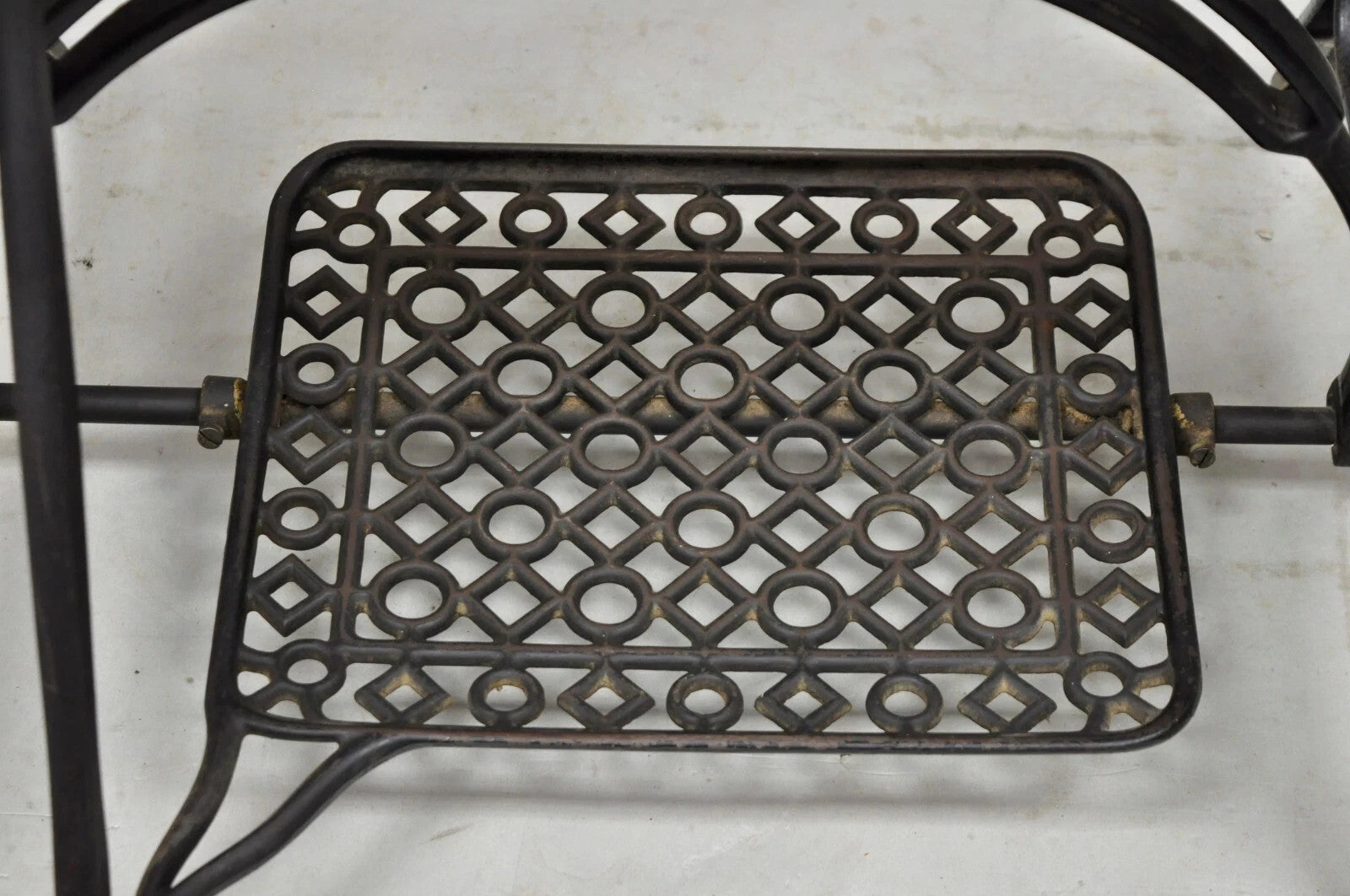 Antique Black Cast Iron Treadle Sewing Machine Table Base by New Home