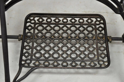 Antique Black Cast Iron Treadle Sewing Machine Table Base by New Home