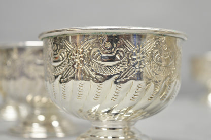 Vintage English Sheffield Kentshire Silver Plated Punch Bowl Set w 12 Footed Cup