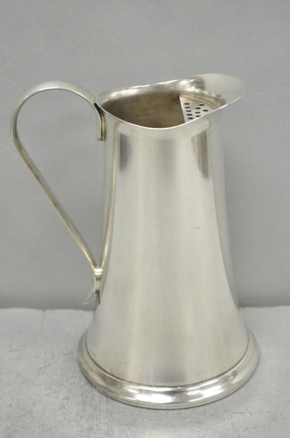Vintage Sheffield USA Silver Plated Mid Century Modern Tapered Water Pitcher