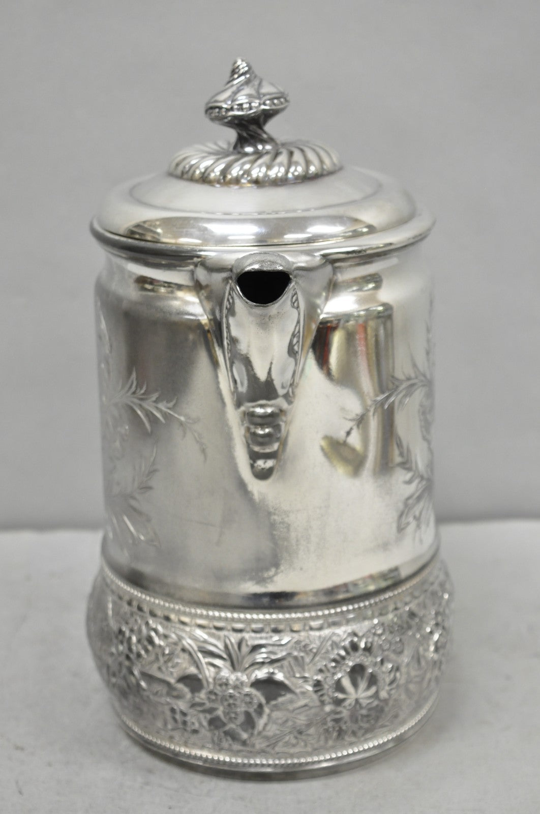 Wilcox Silver Plate Co Art Nouveau Silver Plated Duck Handle Coffee Pot Pitcher