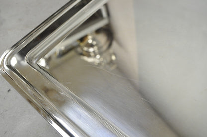 Contemporary Modern Landes Silver Plated 13.5" Square Bar Serving Platter Tray