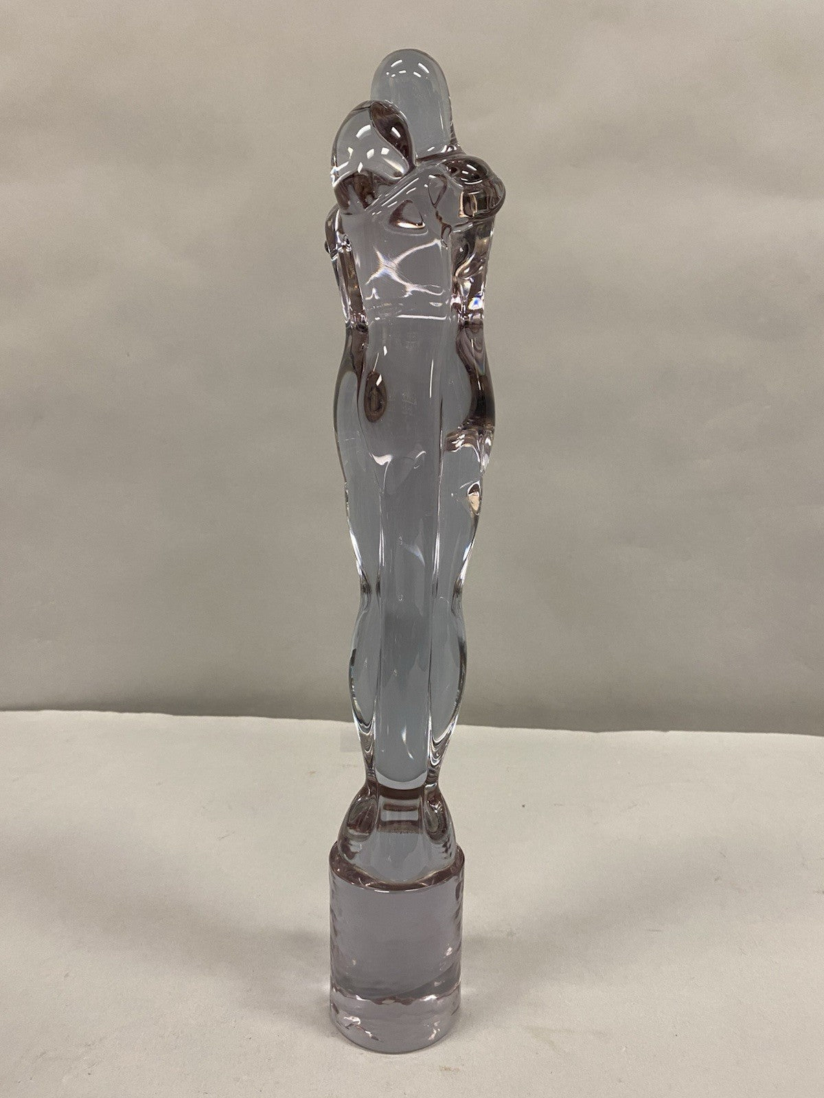 Vintage Murano Italian Mid Century Modern Purple Glass Lovers Embrace Sculpture