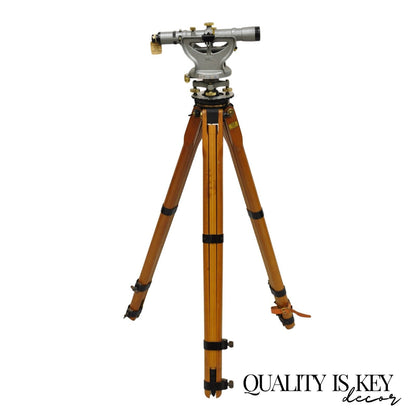 Keuffel & Esser Co Survey Transit Tripod Stand with Case Stick and Accessories