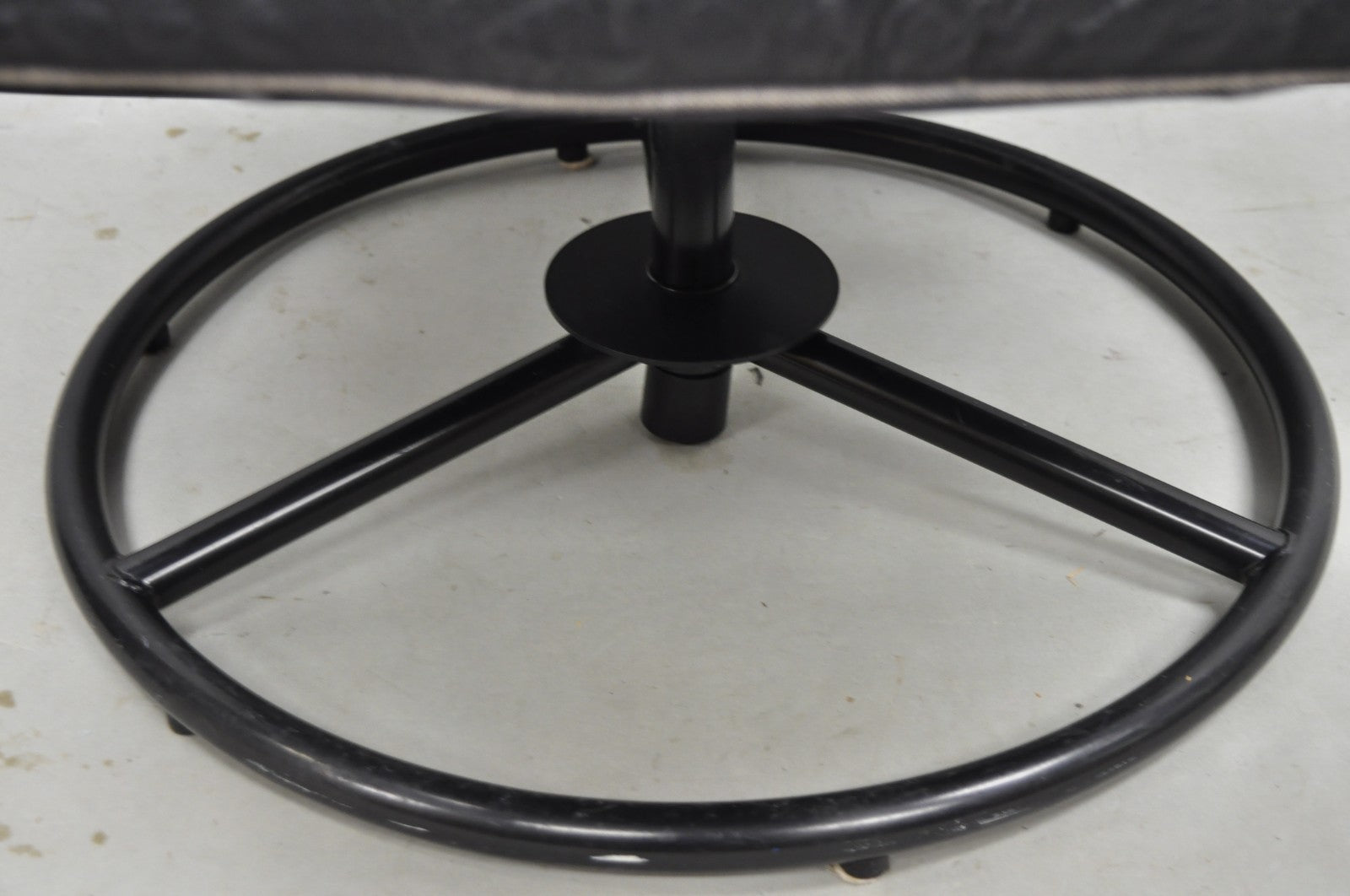 Vintage Black Leather Ekornes Stressless Style Swivel Recliner Lounge Chair