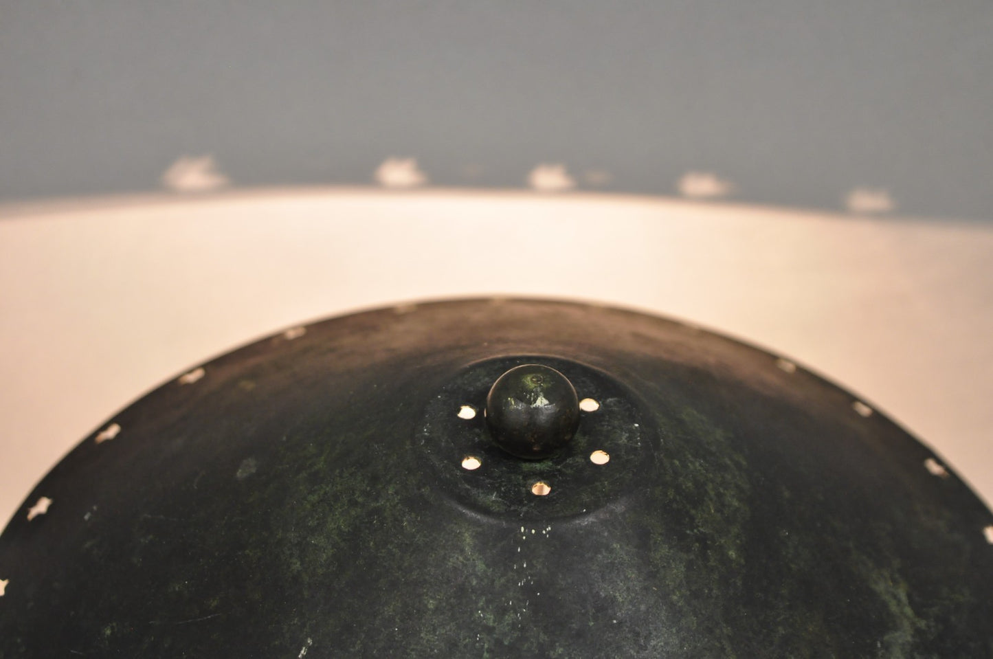 Brutalist Mid Century Modern Verdigris Green Bronze Star Cutout Small Table Lamp