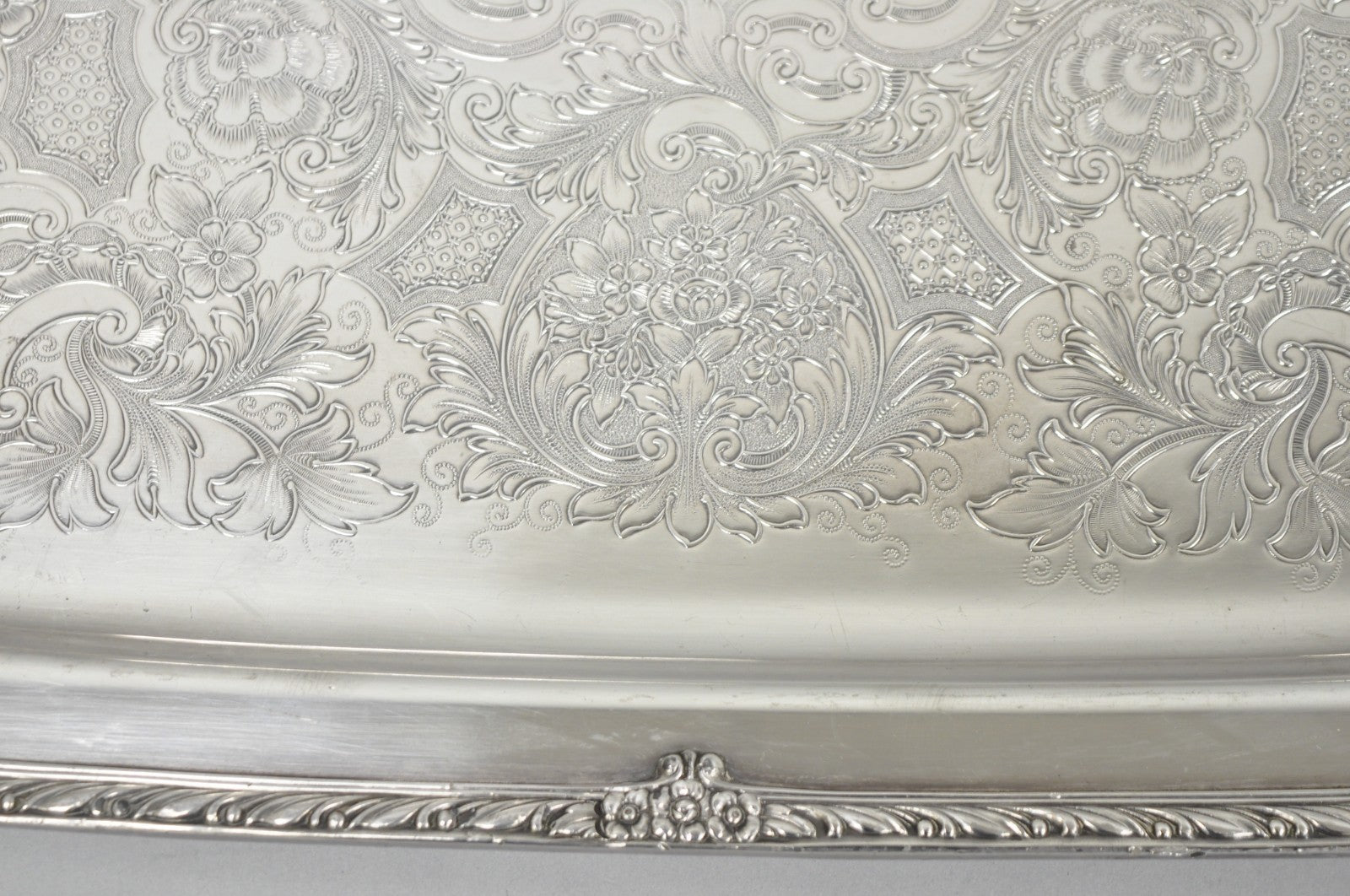 Vintage Rogers Bros. 1847 Heritage 9498 Silver Plated Serving Platter Bar Tray