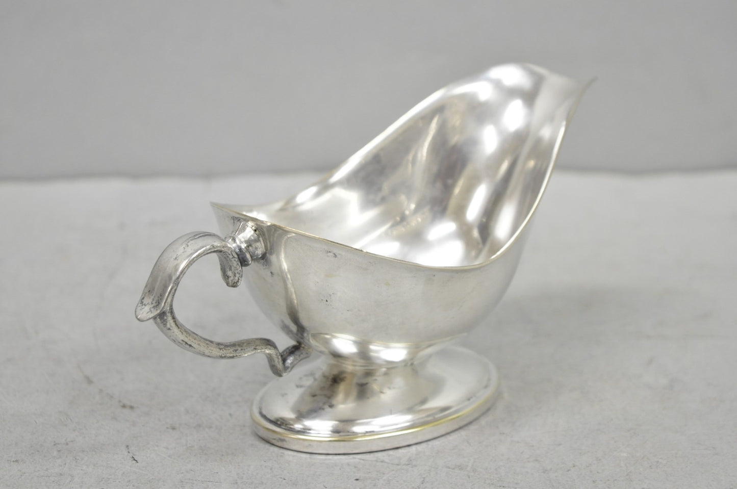 Vintage Victorian Silver Plated Trophy Cup Sauce Gravy Boat with Handle