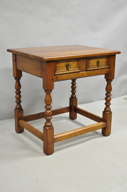 Antique L & J G Leopold Stickley Jacobean Cherry Wood One Drawer End Side Table