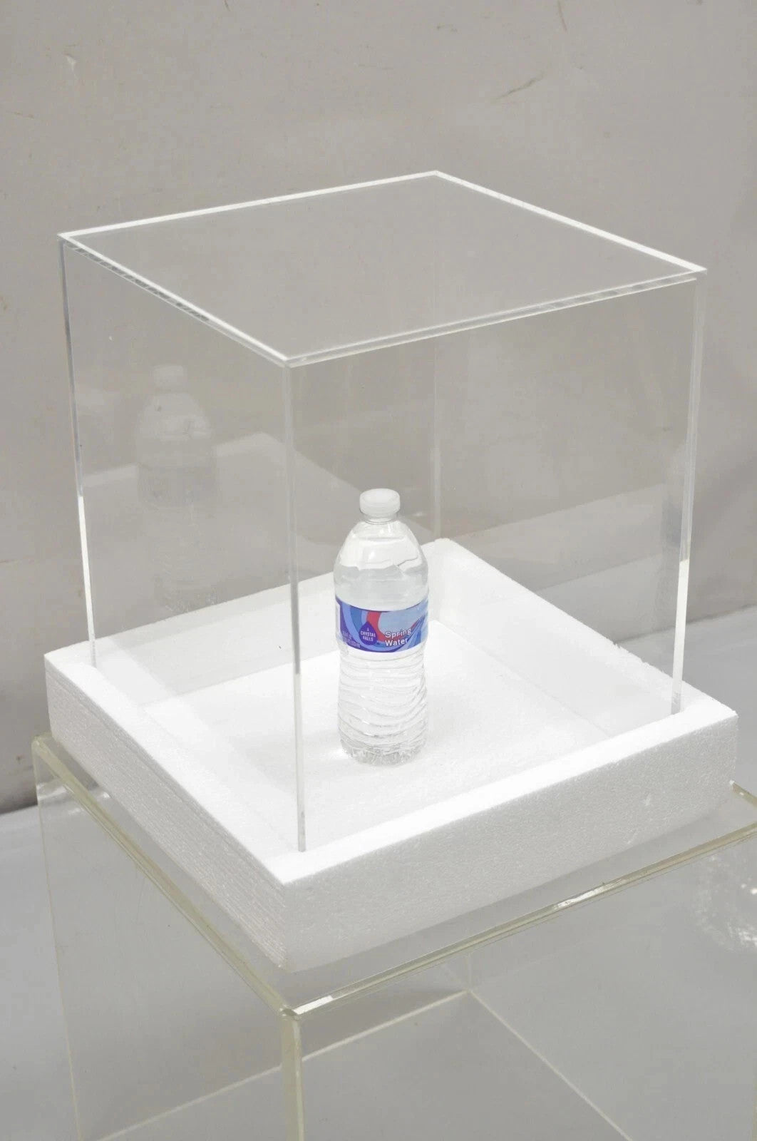 5 Sided 14.5" Clear Acrylic Lucite Vitrine Display Case Christine Taylor Coll.