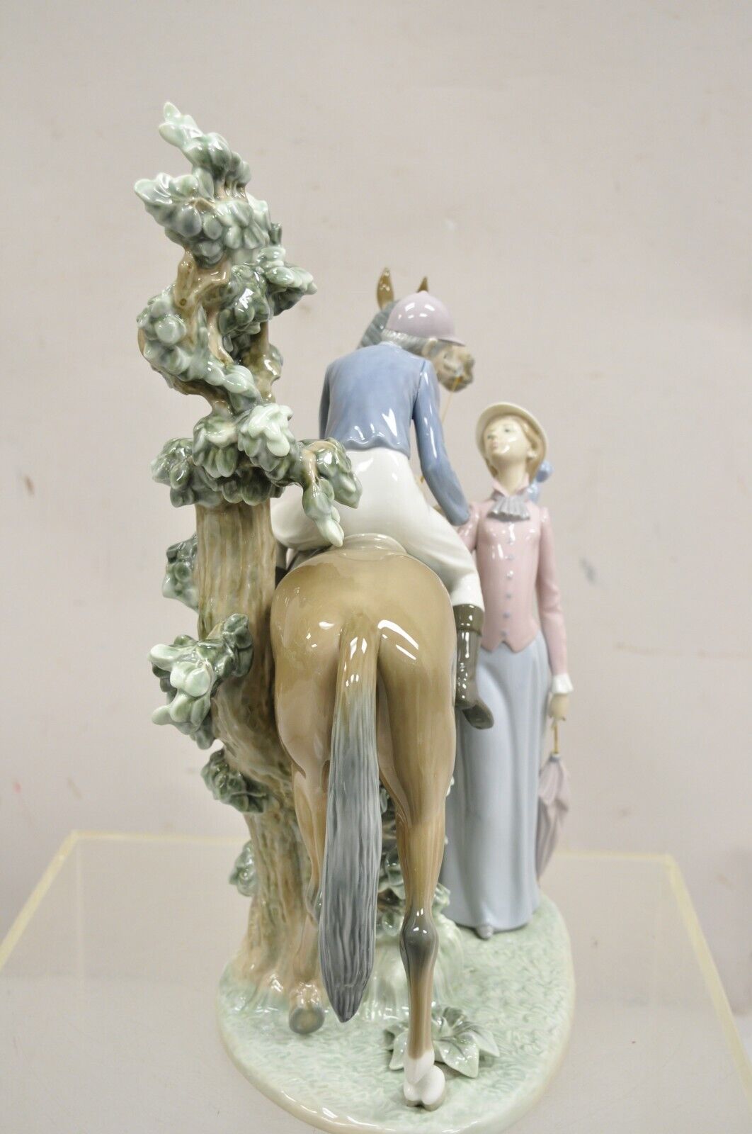 Lladro Figurine Jockey with Lass #5036 Race Horse Derby Day Lady w/Parasol 1979