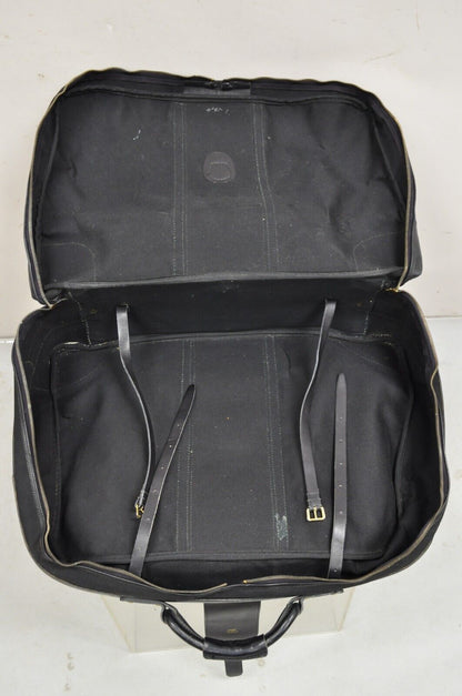 Vintage Gucci Black Canvas & Leather Suitcase Luggage Travel Bag Set - 2 Pcs