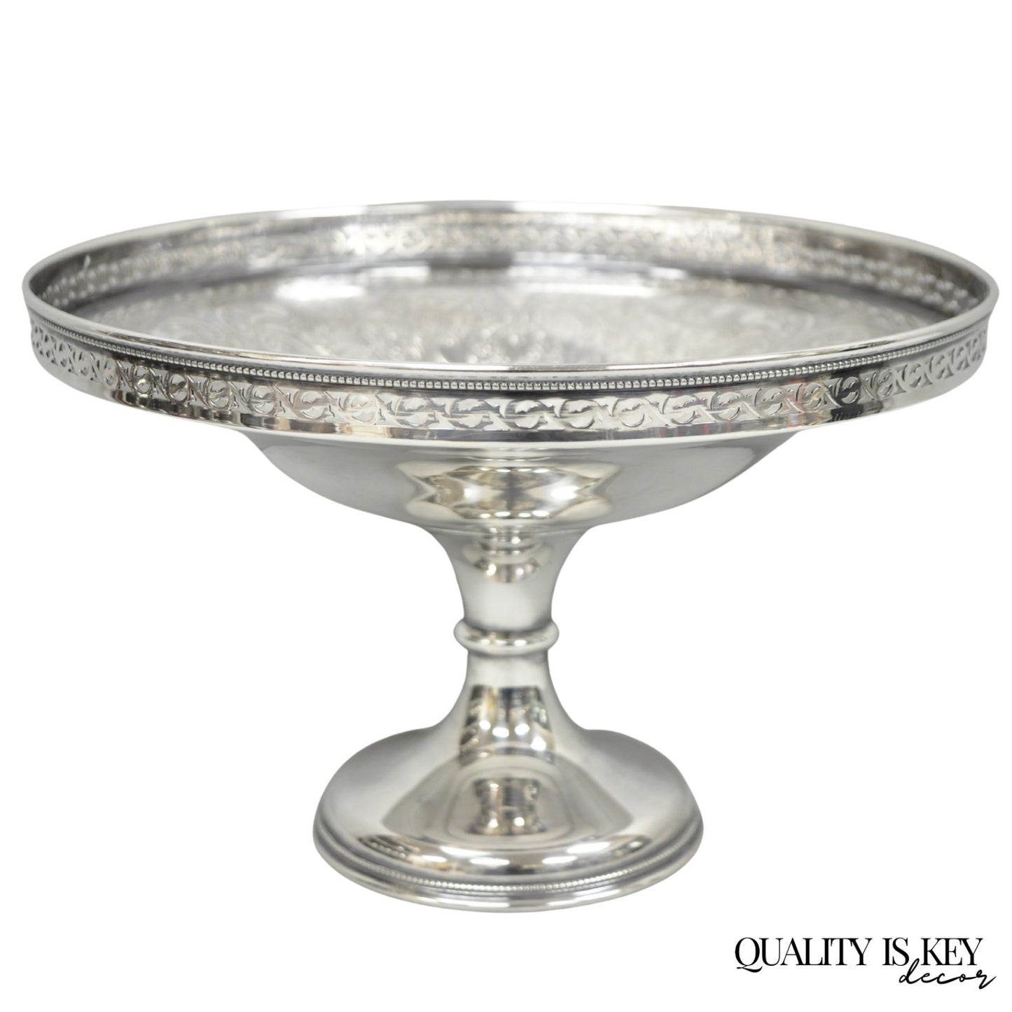 Vintage Barker Ellis England Silver Plated Pedestal Compote Tazza Candy Dish