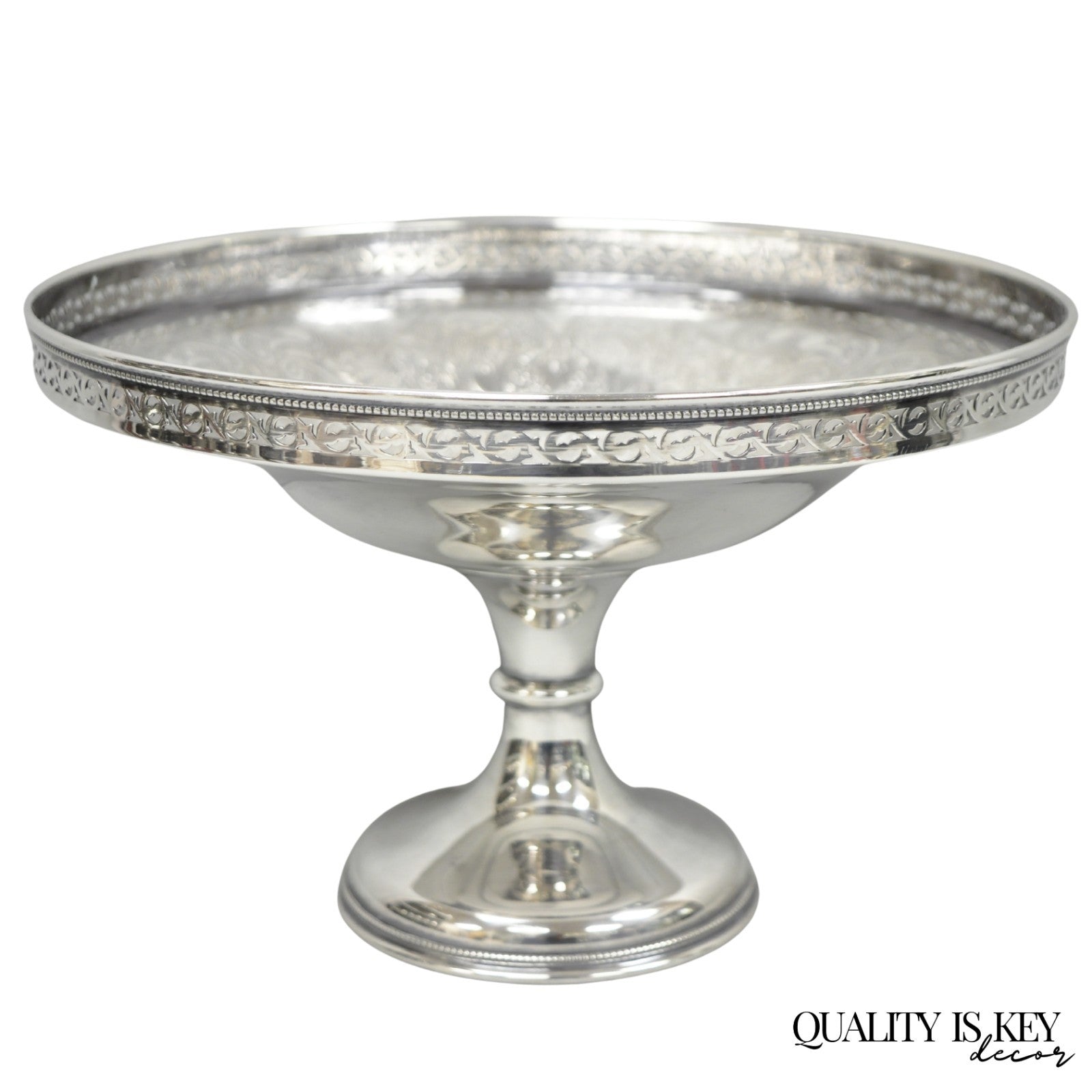 Vintage Barker Ellis England Silver Plated Pedestal Compote Tazza Candy Dish