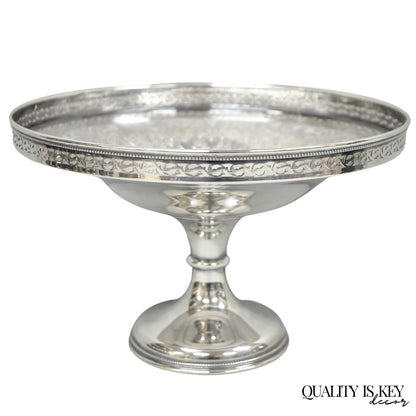 Vintage Barker Ellis England Silver Plated Pedestal Compote Tazza Candy Dish